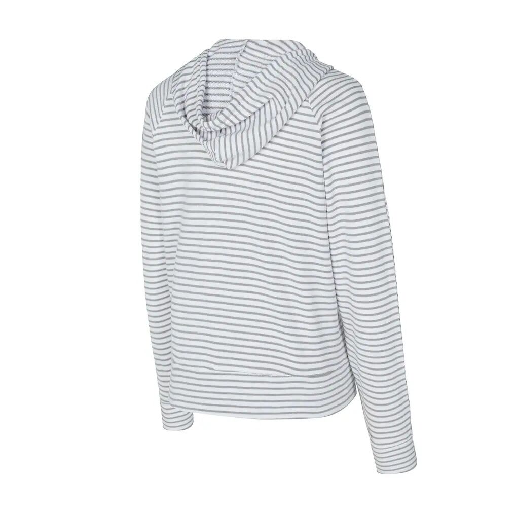 Houston Astros Concepts Sport Women’s Liftoff Striped V-Neck Hoodie – White/Gray