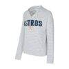 Houston Astros Concepts Sport Women's Liftoff Striped V-Neck Hoodie - - Side View