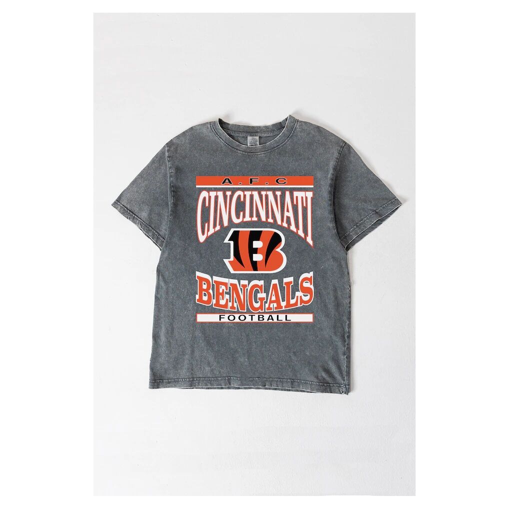 Cincinnati Bengals Gameday Couture Women's Oversized Classic Grind Washed T-Shirt