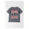 Atlanta Falcons Gameday Couture Women's Oversized Classic Grind Washed T-Shirt - Gray - Front View
