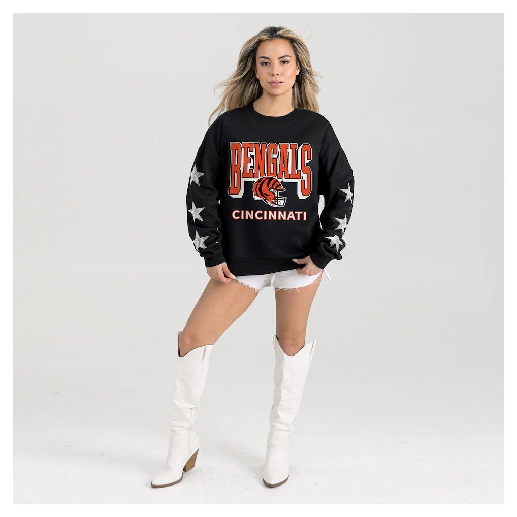 Cincinnati Bengals Gameday Couture Women’s Pure Victory Rhinestud Star-Sleeve Pullover Sweatshirt