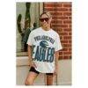 Philadelphia Eagles Gameday Couture Women's Oversized Classic Fierce Focus T-Shirt - White - Detail View