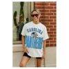 Carolina Panthers Gameday Couture Women's Oversized Classic Fierce Focus T-Shirt - White - Detail View