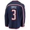 Charlie Coyle Columbus Blue Jackets Fashion7 Home Breakaway Jersey - Navy - Detail View