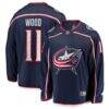 Miles Wood Columbus Blue Jackets Fashion7 Home Breakaway Jersey - Navy - Front View