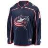 Miles Wood Columbus Blue Jackets Fashion7 Home Breakaway Jersey - Navy - Side View