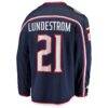 Isac Lundestrom Columbus Blue Jackets Fashion7 Home Breakaway Jersey - Navy - Detail View