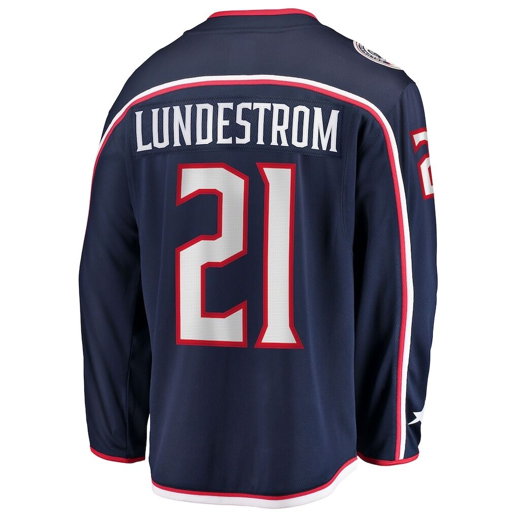 Isac Lundestrom Columbus Blue Jackets Fashion7 Home Breakaway Jersey