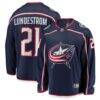 Isac Lundestrom Columbus Blue Jackets Fashion7 Home Breakaway Jersey - Navy - Front View