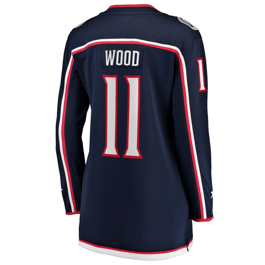 Miles Wood Columbus Blue Jackets Fashion7 Women's Home Breakaway Jersey