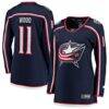 Miles Wood Columbus Blue Jackets Fashion7 Women's Home Breakaway Jersey - Navy - Front View