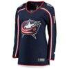 Miles Wood Columbus Blue Jackets Fashion7 Women's Home Breakaway Jersey - Navy - Side View