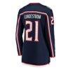 Isac Lundestrom Columbus Blue Jackets Fashion7 Women's Home Breakaway Jersey - Navy - Detail View