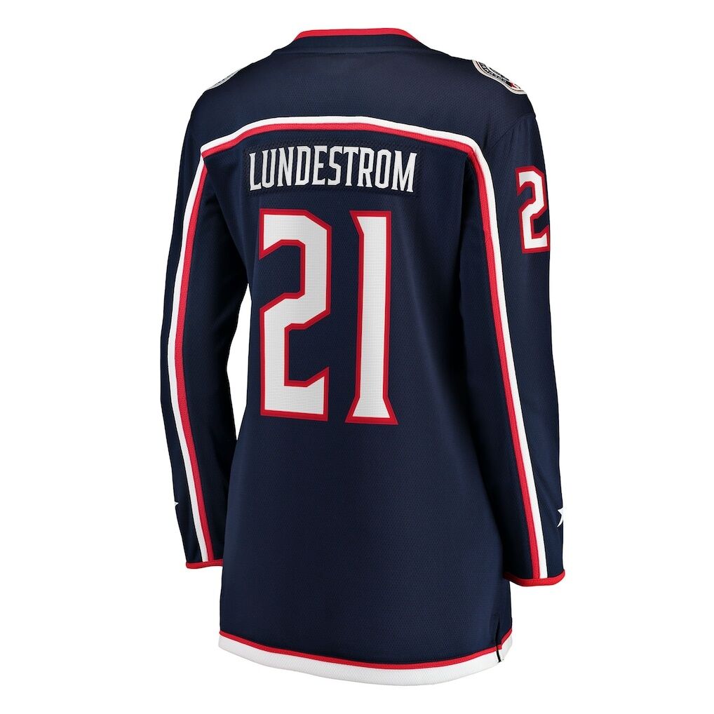 Isac Lundestrom Columbus Blue Jackets Fashion7 Women's Home Breakaway Jersey