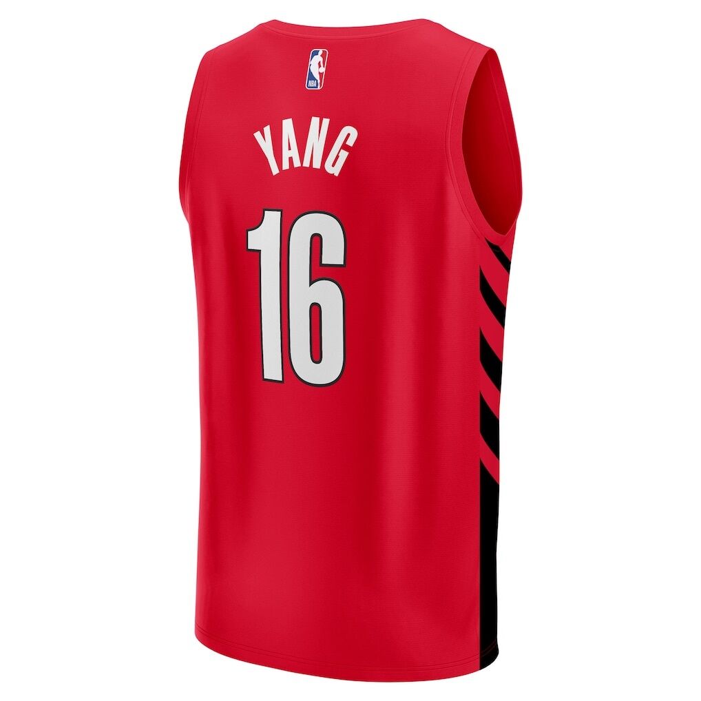 Yang Hansen Portland Trail Blazers Fashion7 Fast Break Replica Jersey - Red - Statement Edition