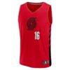 Yang Hansen Portland Trail Blazers Fashion7 Fast Break Replica Jersey - Red - - Side View