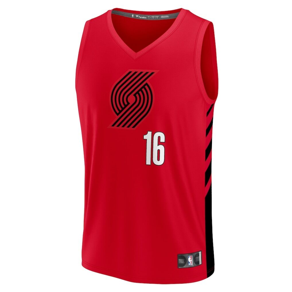 Yang Hansen Portland Trail Blazers Fashion7 Fast Break Replica Jersey - Red - Statement Edition