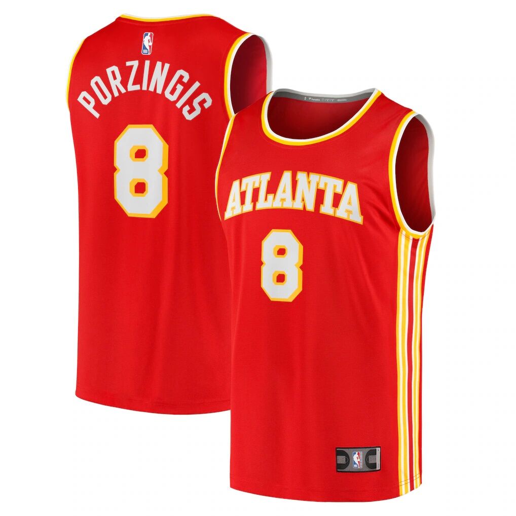 Kristaps Porziņģis Atlanta Hawks Fashion7 Fast Break Replica Jersey - Red - Icon Edition