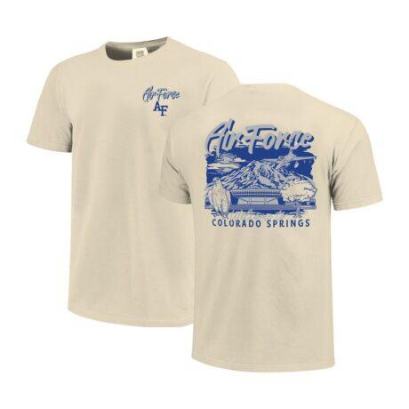 Air Force Falcons Image One Comfort Colors Hand-Drawn Campus Stack T-Shirt - - Front View