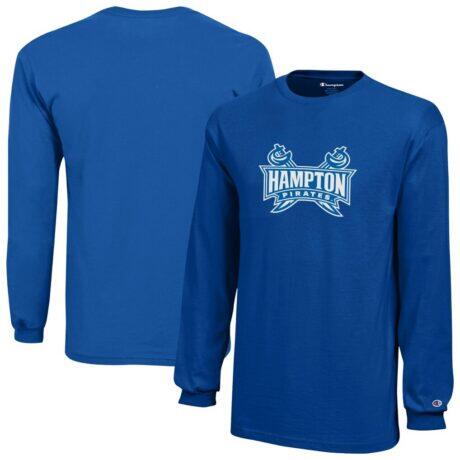 Hampton Pirates Champion Youth Long Sleeve Jersey T-Shirt - - Front View