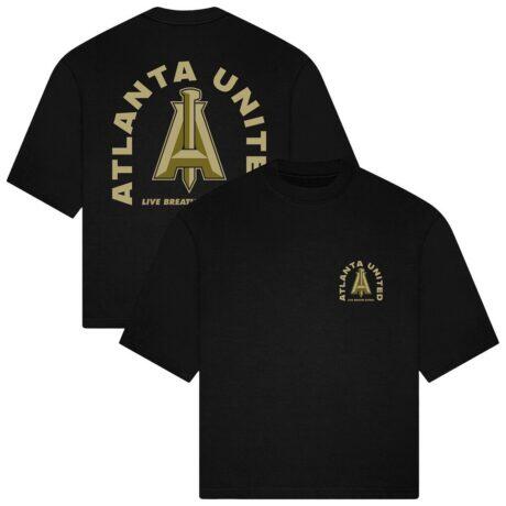 Atlanta United FC Live Breathe Futbol Unisex Tunnel T-Shirt - Black - Front View
