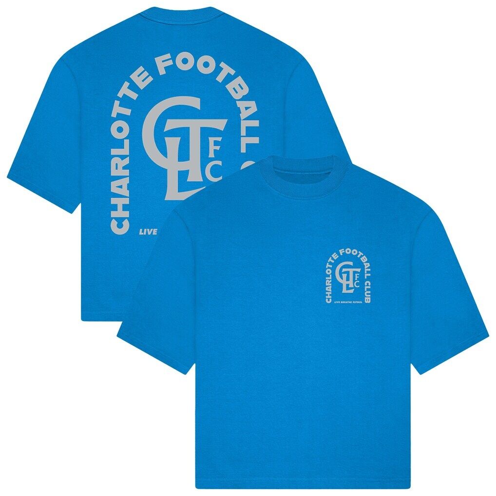 Charlotte FC Live Breathe Futbol Unisex Tunnel T-Shirt – Light Blue
