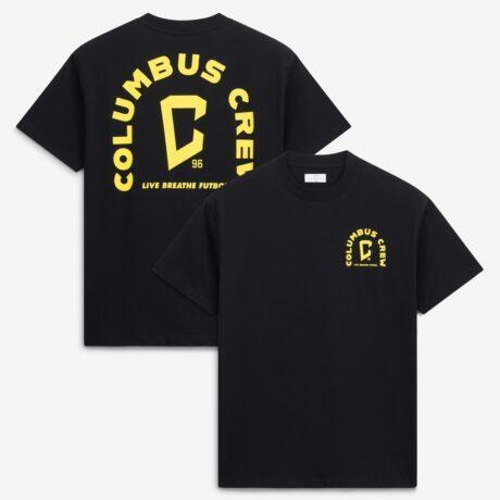 Columbus Crew Live Breathe Futbol Unisex Tunnel T-Shirt - Black - Front View