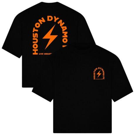 Houston Dynamo FC Live Breathe Futbol Unisex Tunnel T-Shirt - Black - Front View