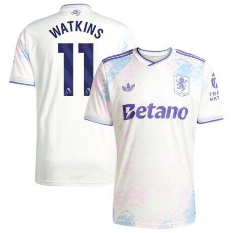 Ollie Watkins Aston Villa adidas Male 2025/26 Third Replica Player Jersey - White - Front View