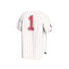 #1 Ball State Cardinals GameDay Greats Youth Lightweight Collegiate Baseball Fashion Jersey - White - Detail View