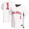 #1 Ball State Cardinals GameDay Greats Youth Lightweight Collegiate Baseball Fashion Jersey - White - Front View