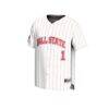 #1 Ball State Cardinals GameDay Greats Youth Lightweight Collegiate Baseball Fashion Jersey - White - Side View