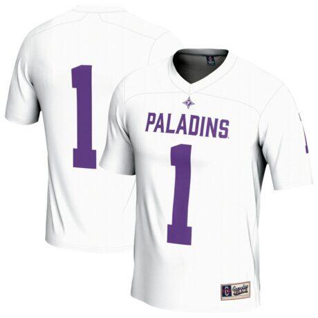 #1 Furman Paladins GameDay Greats Youth Lightweight Football Fashion Jersey - White - Front View