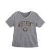 Army Black Knights Gameday Couture Women's Iconic Edge Rhinestone V-Neck T-Shirt - Gray - Front View