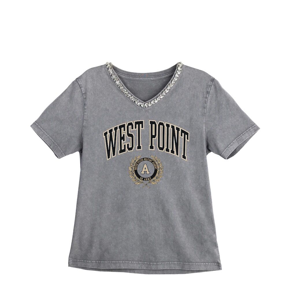 Army Black Knights Gameday Couture Women's Iconic Edge Rhinestone V-Neck T-Shirt