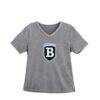 Bentley Falcons Gameday Couture Women's Iconic Edge Rhinestone V-Neck T-Shirt - Gray - Front View