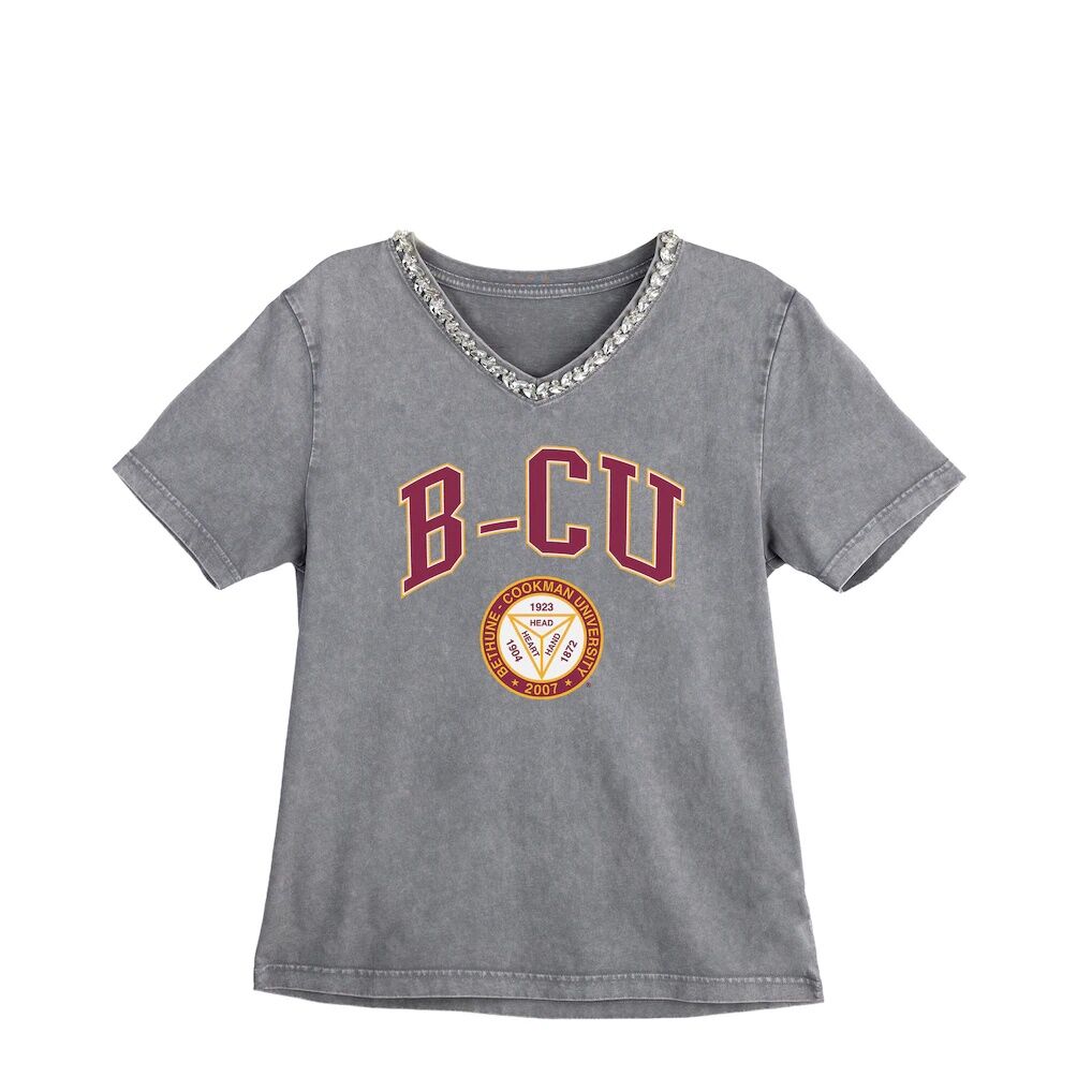 Bethune-Cookman Wildcats Gameday Couture Women's Iconic Edge Rhinestone V-Neck T-Shirt