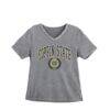 Coppin State Eagles Gameday Couture Women's Iconic Edge Rhinestone V-Neck T-Shirt - Gray - Front View
