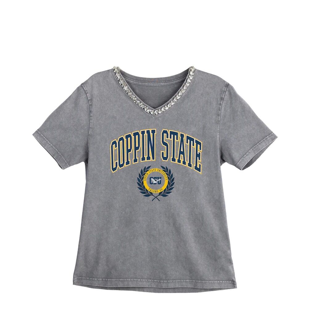 Coppin State Eagles Gameday Couture Women's Iconic Edge Rhinestone V-Neck T-Shirt