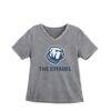 Citadel Bulldogs Gameday Couture Women's Iconic Edge Rhinestone V-Neck T-Shirt - Gray - Front View
