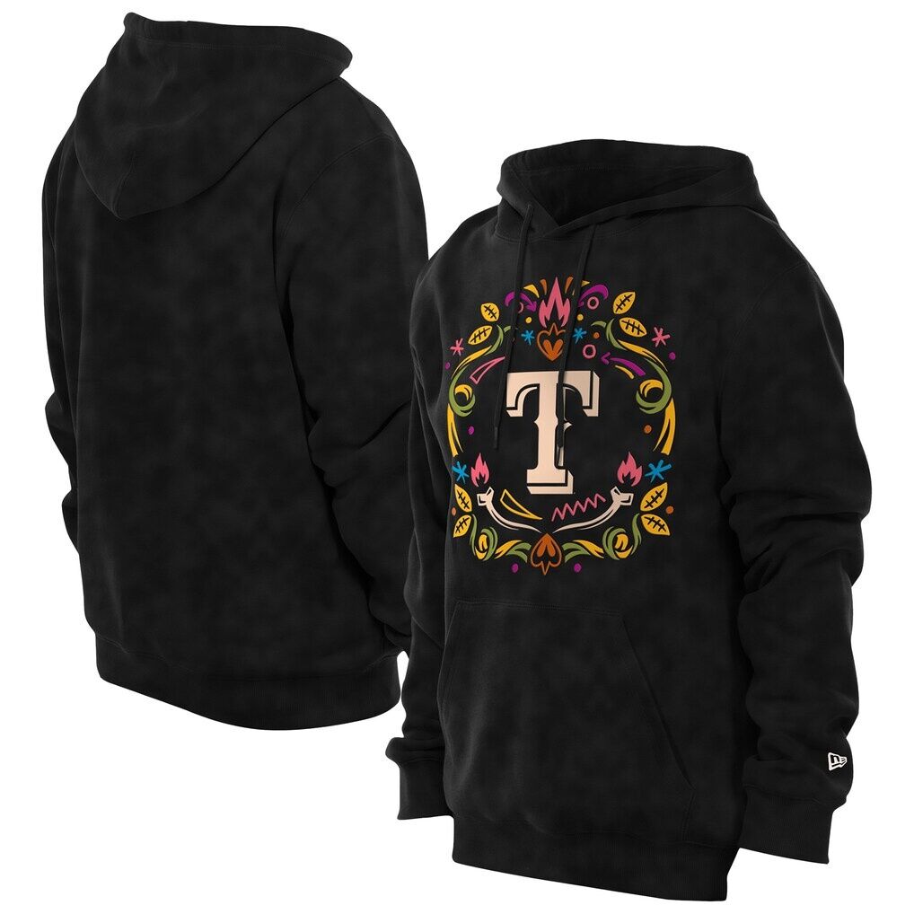 Texas Rangers New Era Día de los Muertos Brushed Fleece Hoodie