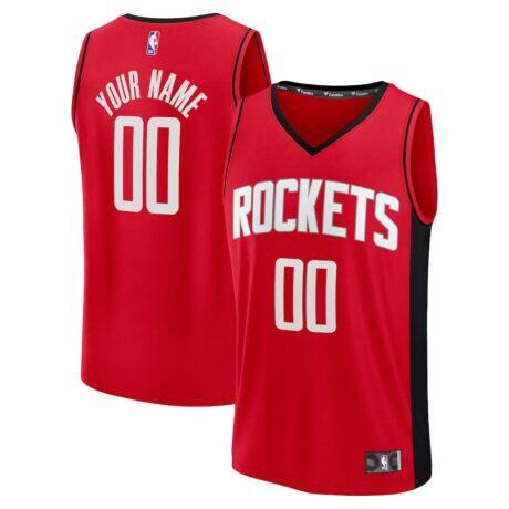 Houston Rockets Fashion7 Fast Break Custom Jersey - Red - Front View