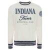 Indiana Fever Sportiqe Unisex Athletic Club Collection French Terry Crew Sweatshirt - Cream - Front View