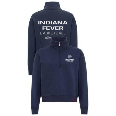 Indiana Fever Sportiqe Women's Athletic Club Collection Marant Quarter-Zip Pullover - Blue - Front View