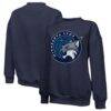 Minnesota Lynx Majestic Threads Women's Primary Logo Drop Shoulder Tri-Blend Pullover Sweatshirt - Navy - Front View