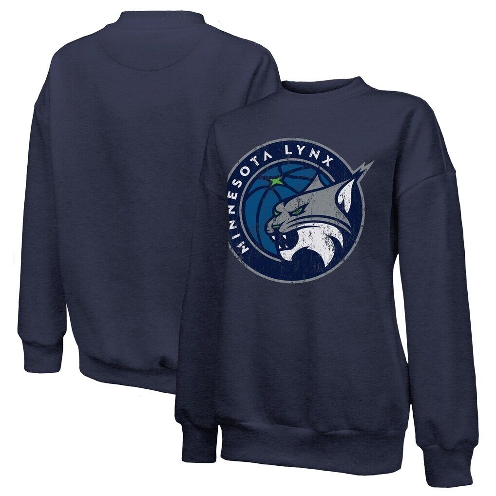 Minnesota Lynx Majestic Threads Women's Primary Logo Drop Shoulder Tri-Blend Pullover Sweatshirt