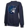 Minnesota Lynx Majestic Threads Women's Primary Logo Drop Shoulder Tri-Blend Pullover Sweatshirt - Navy - Side View