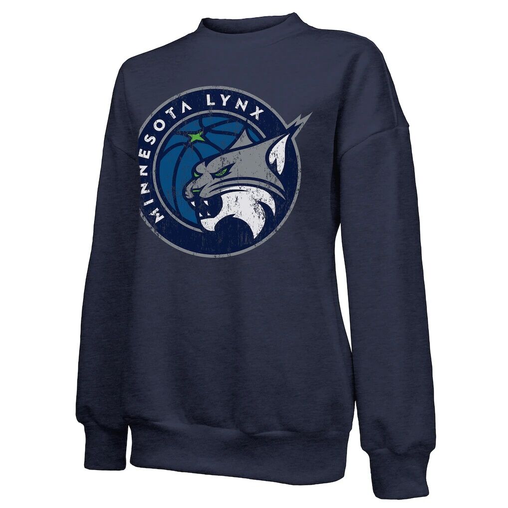 Minnesota Lynx Majestic Threads Women's Primary Logo Drop Shoulder Tri-Blend Pullover Sweatshirt