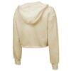 Indiana Fever Majestic Threads Women's Circus Shot Drop Shoulder Tri-Blend Cropped Pullover Hoodie - Cream - Detail View