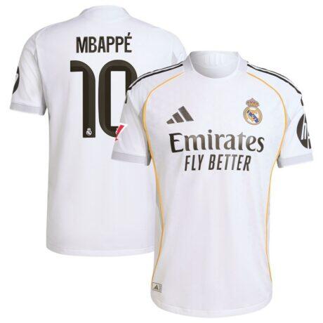 Kylian Mbappé Real Madrid adidas 2025/26 Home Authentic Player Jersey - White - Front View
